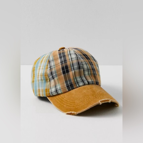 Free People Accessories - 112. NWOT Free People Crossroads Mixed Plaid Baseball Hat